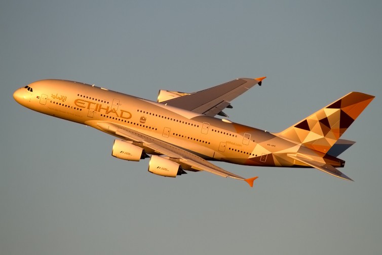 An A380 in the sunset - Photo: southpaw captures