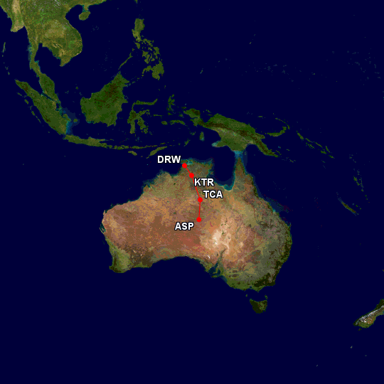 A long way to go in a turbo-prop - Source: Great Circle Mapper 