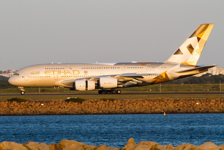 The Etihad A380 operates a daily service to Sydney, sadly the return flight is at night Photo: Jacob Pfleger | AirlineReporter