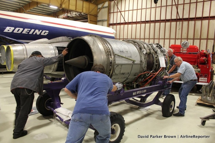 TC and team move one of the JT-8D engines