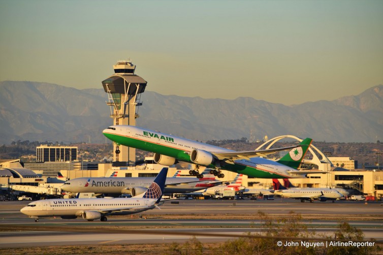 LAX at sunset.