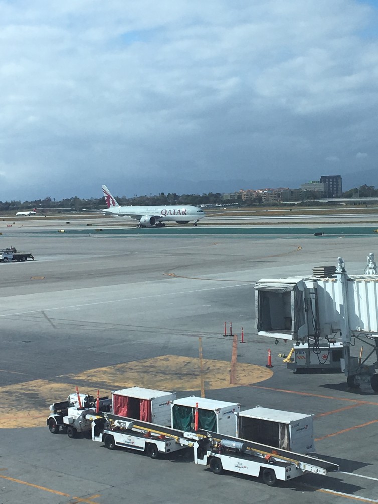 View of my ride from the Air Canada Maple Leaf Lounge at LAX. The airfield views were amazing. - Photo: Blaine Nickeson | AirlineReporter