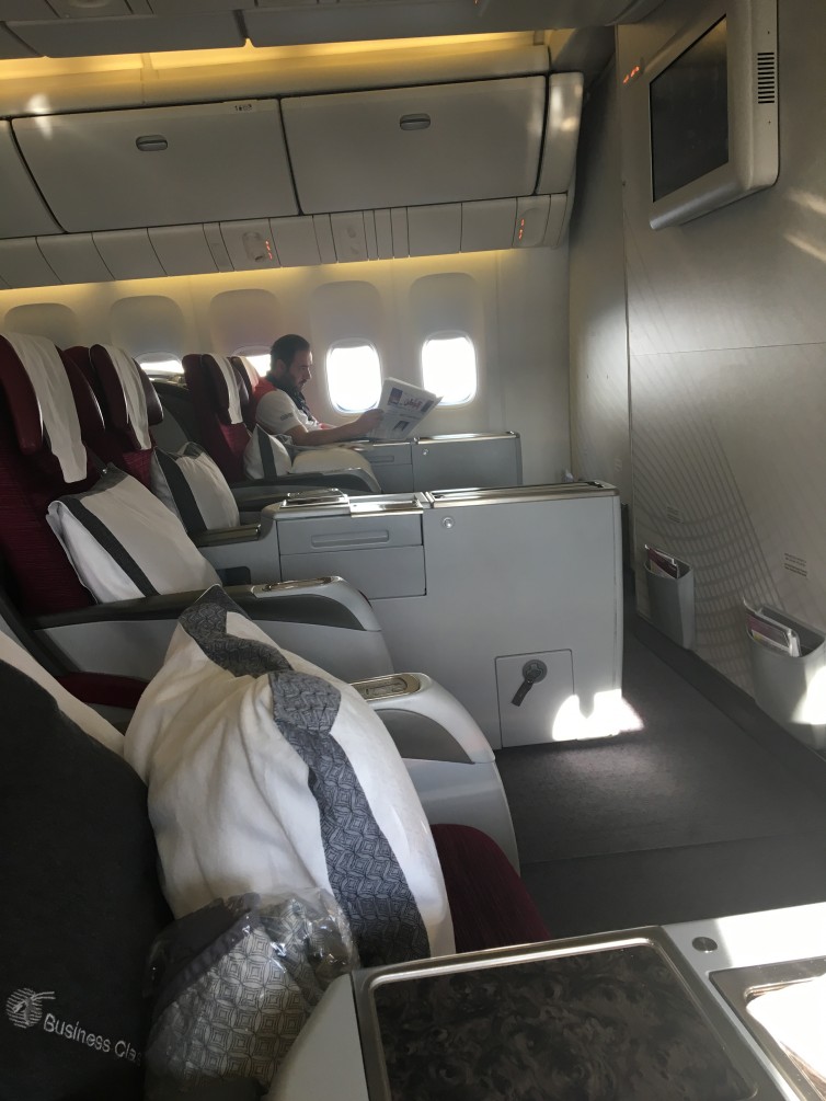 A light load in the first row of business class - Photo: Blaine Nickeson | AirlineReporter
