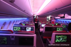 The TAM business class section on the A350