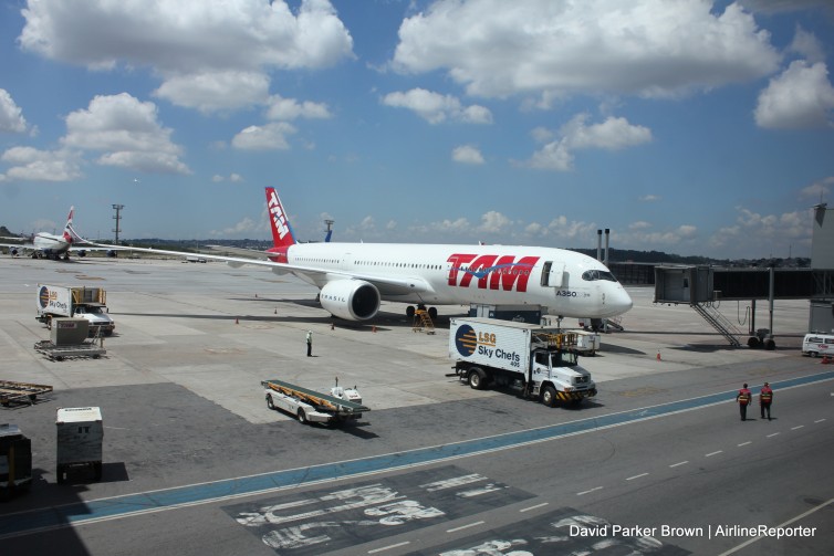 My TAM Airlines Airbus A350 in Sao Paulo