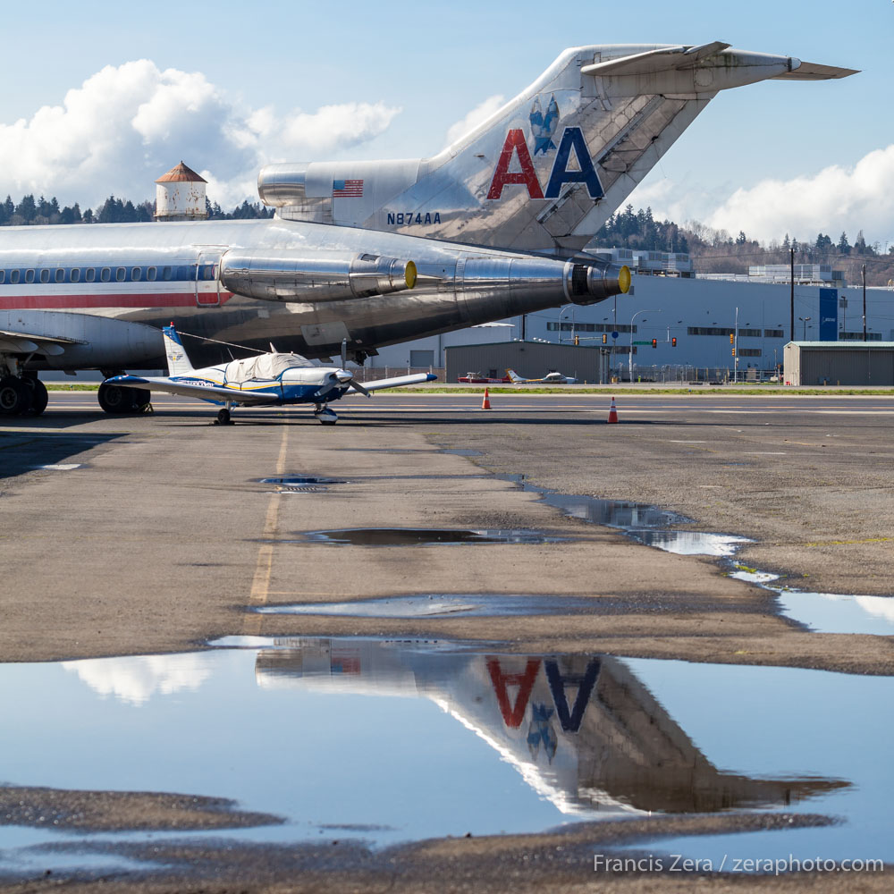 The former American Airlines B727-223, N874AA, at Boeing Field in Seattle, now owned by the National Airline History Museum, Kansas City, Mo.