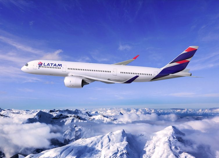 LATAM livery on the Airbus A350 - Image: LATAM