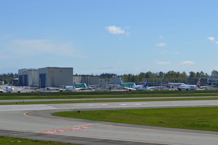 Wide-body work in process from a distance - Photo: Alastair Long | AirlineReporter.com