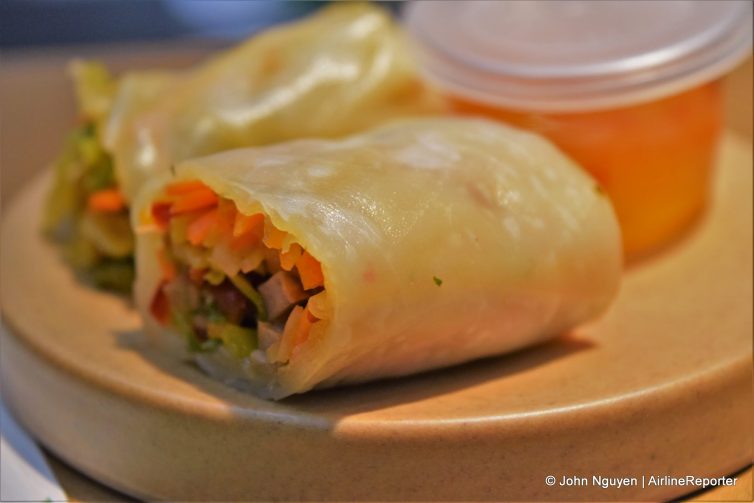 Spring roll at Gategroup's food hall exhibit.