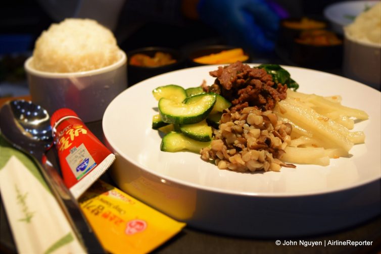 Bibimbap at Gategroup's food hall exhibit.