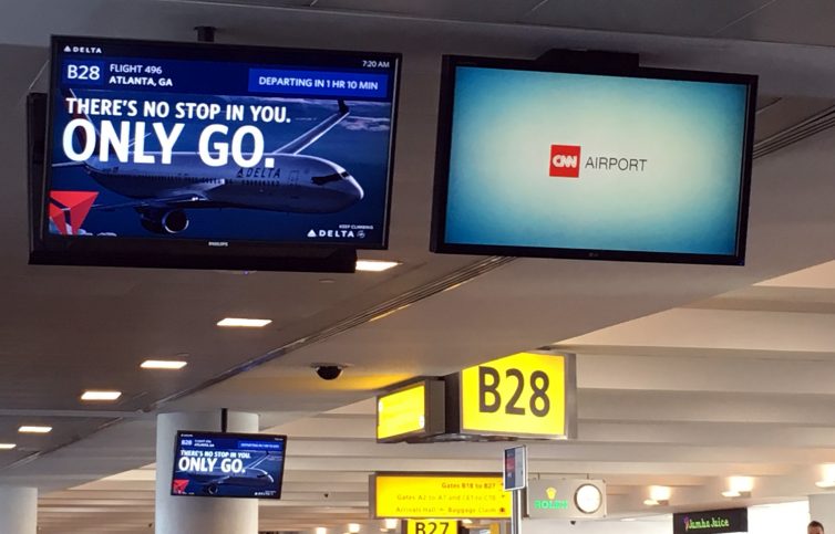 Watching the CNN Airport Network at JFK - Photo: Jason Rabinowitz