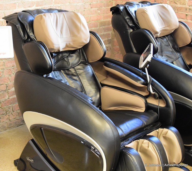 Stressed? Take a load off in a massage chair.