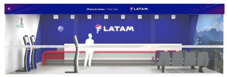 Mock up of the new LATAM airport presence - Image: LATAM