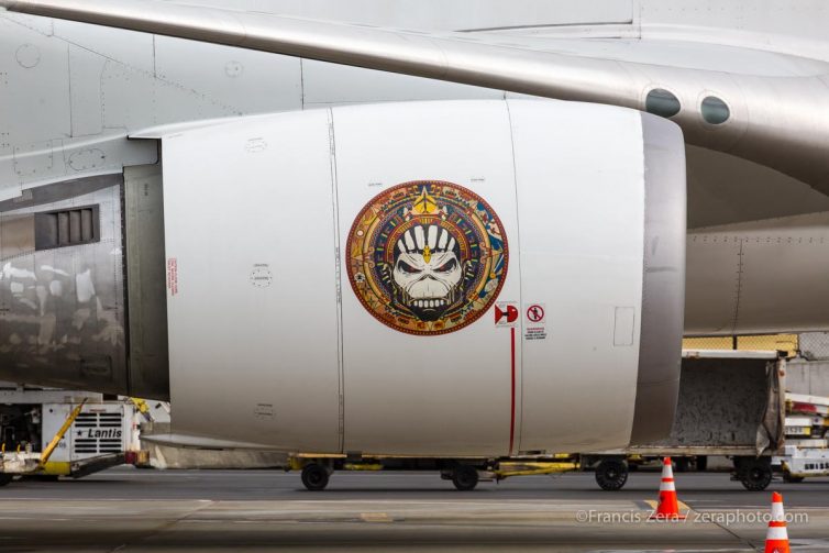 Even the engine cowlings were adorned with the visage of band mascot Eddie.