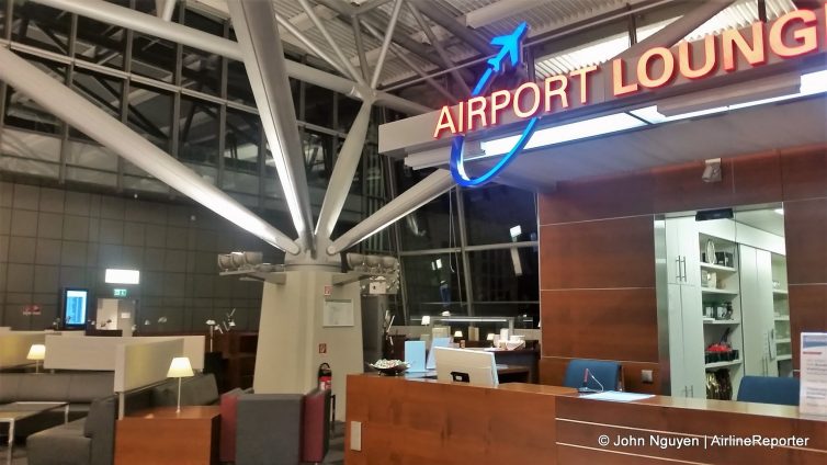 Entrance to the Airport Lounge at Hamburg Airport.