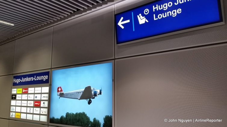 Follow the signs to the Hugo Junkers Lounge in DUS.