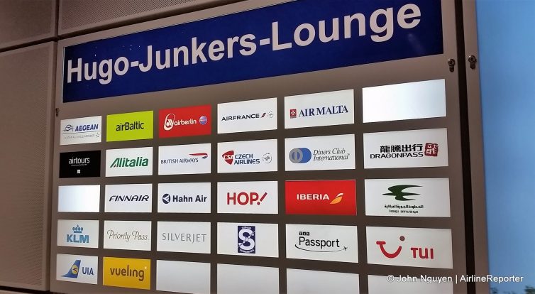 Airlines that contract with the Hugo Junkers Lounge in DUS.