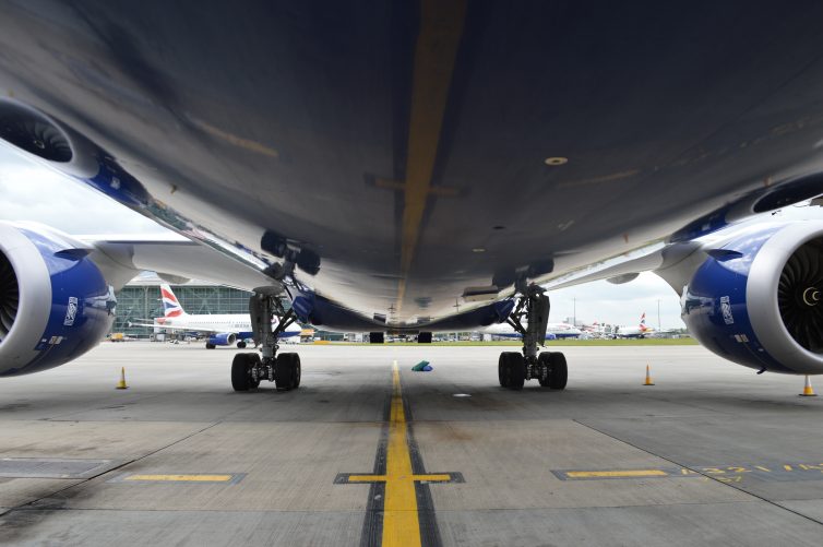 Touching the belly of a BA787 - photo: Alastair Long | AirlineReporter