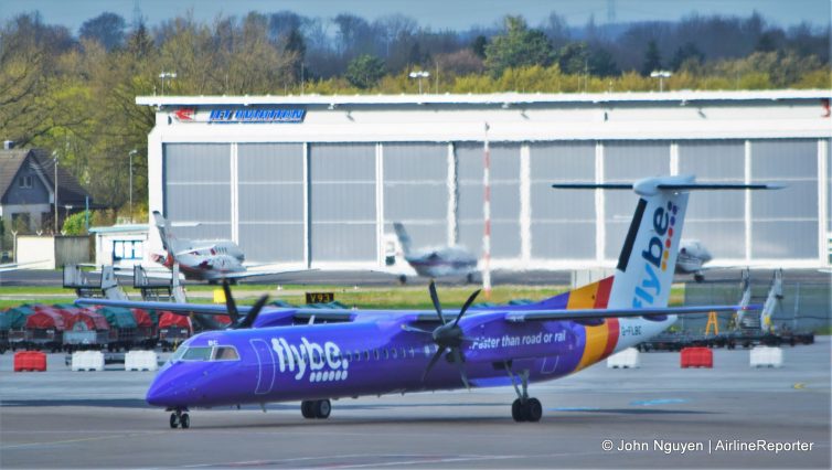 A Flybe Bombardier Dash 8 Q-400 (G-FLBC) at DUS.