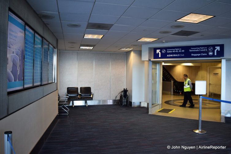 Refurbished waiting area for the LAX Terminal 4 shuttle stop.