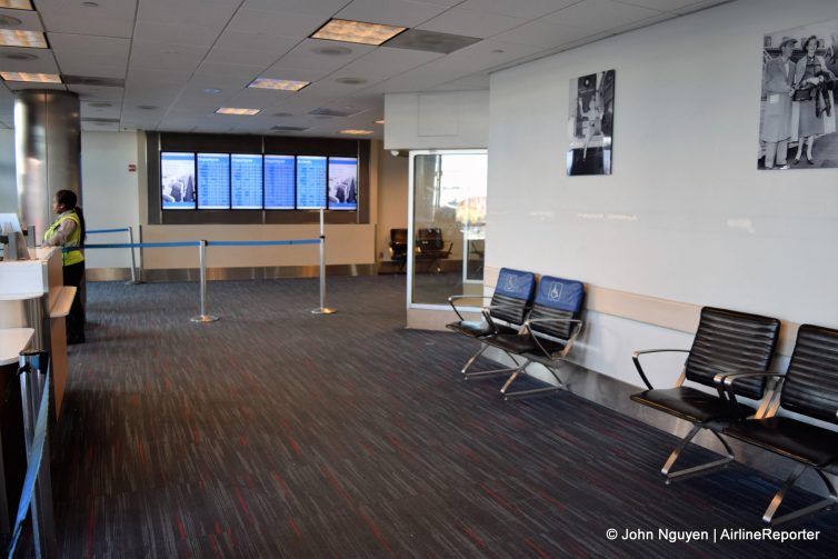 Refurbished waiting area for the LAX Terminal 4 shuttle stop.