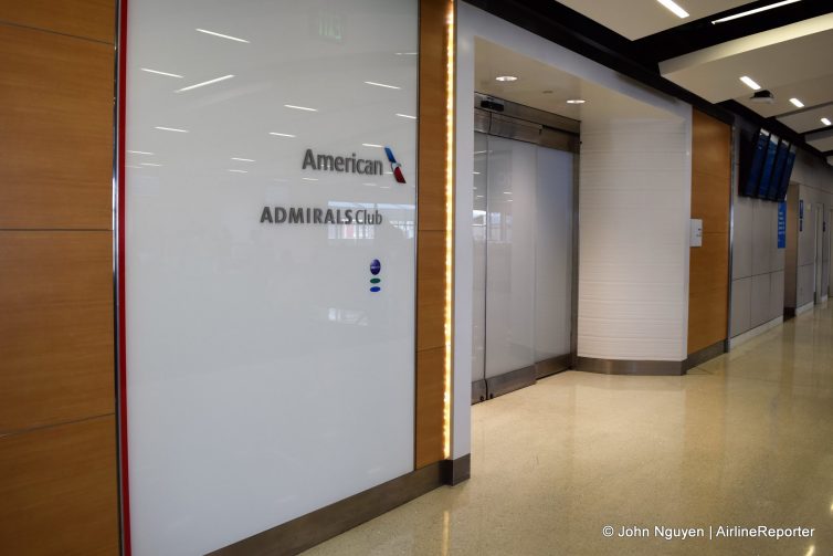 Entrance to the American Admirals Club inside the satellite terminal at LAX.