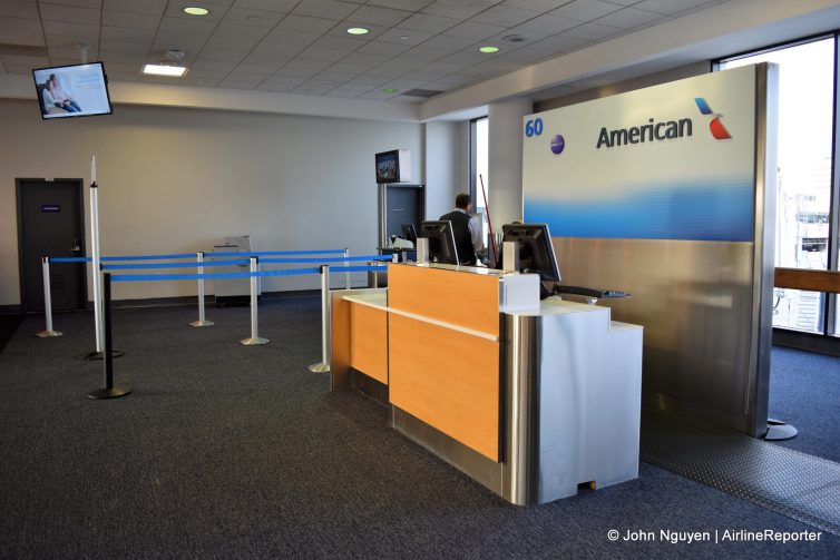 Gate 60 at LAX now has American's updated visual identity.