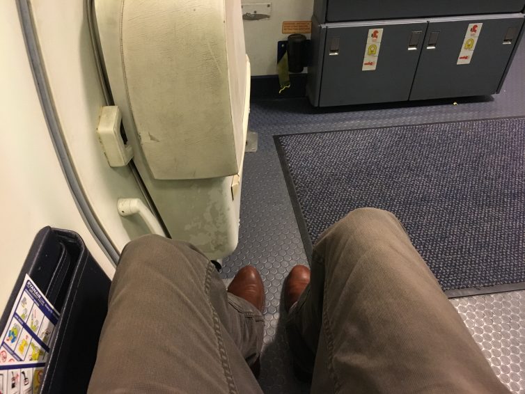 Legroom is very generous in row 1, thanks to the lack of a bulk-head Photo: Jacob Pfleger | AirlineReporter