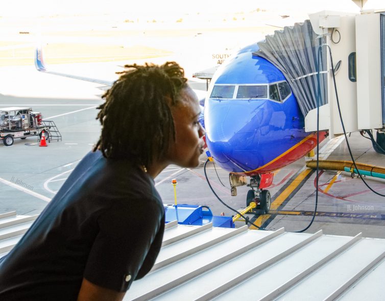 A Fun-LUVing flight attendant celebrates her 12-year anniversary with Southwest. - Photo: JL Johnson