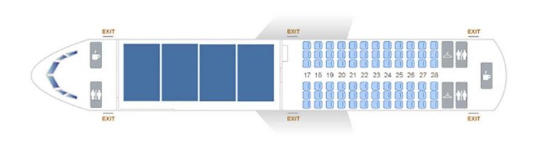 The interior layout of the Alaska 737-400 Combi - Image: Alaska Airlines