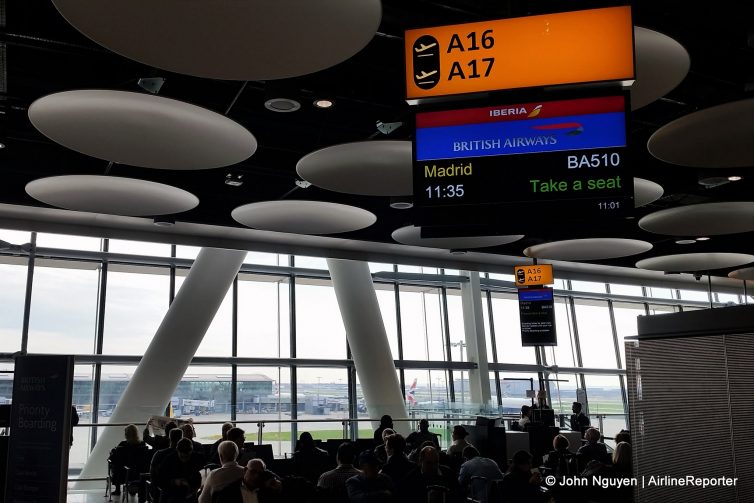 Boarding area in Heathrow's Terminal 5.