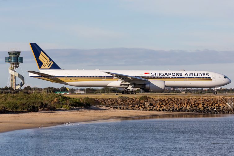 A Singapore Airlines Boeing 777-300ER taxis for departure at Sydney - Photo: Rory Delaney