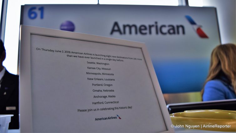 Big network expansion out of LAX for American, with eight new destinations all starting June 2.