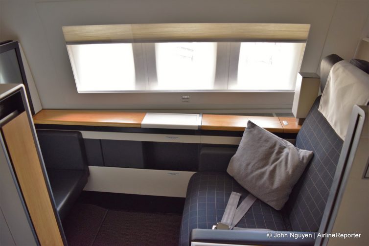 First class window seat on Swiss's 777-300ER.