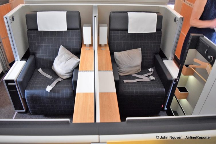 First class seats on Swiss's 777-300ER.
