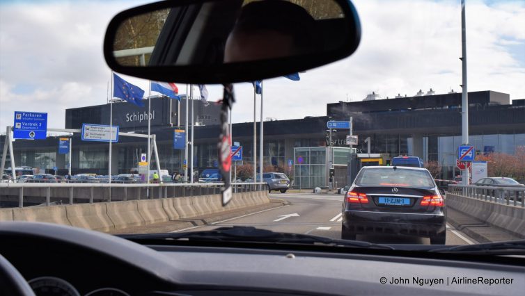 Roadway leading into Amsterdam Airport Schiphol