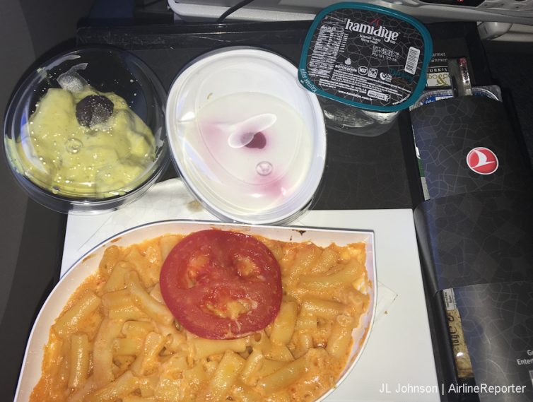 The second meal served to Turkish Airlines economy passengers.
