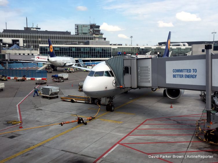 My Lufthansa flight from Frankfurt to Hamburg.