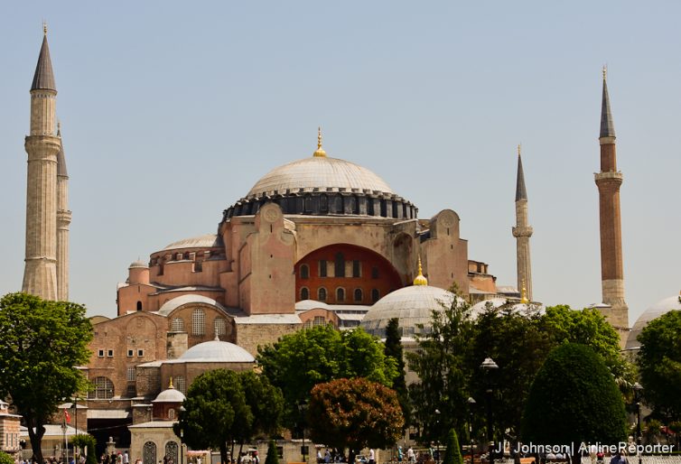 Hagia Sophia- A Christian church built in the year 537. It was converted to a Mosque in 1453 and is now a museum.