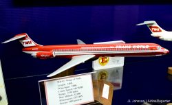 A TWA Wings of Pride model. Little did they know the real one would be parked just outside.