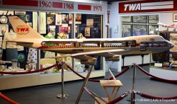 This large 747 is the centerpiece of the main room of the TWA Museum.