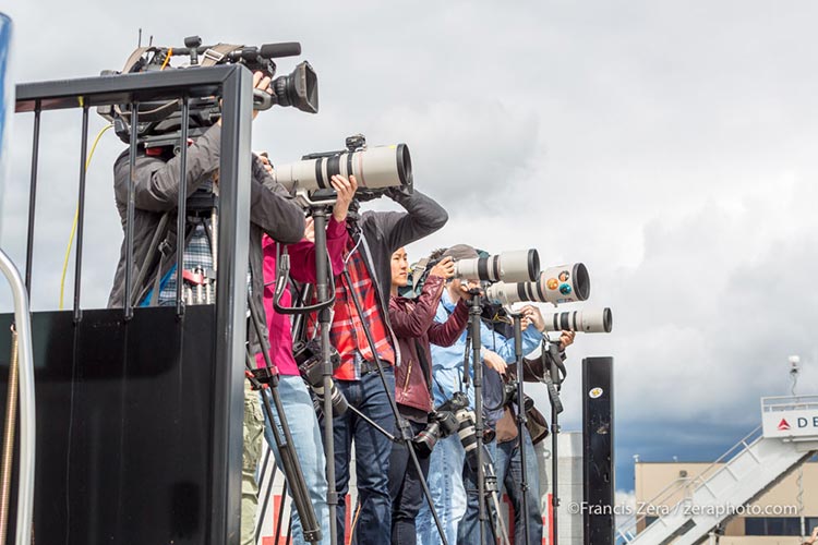 With all that gear, the platform gets crowded.