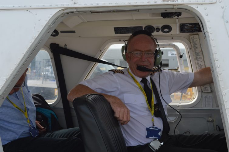 Capt. David Gillespie welcomes us abroad - photo: Alastair Long | AirlineReporter