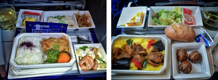 Two amazing ANA meals in Economy ’“ Photo: Manu Venkat | AirlineReporter 