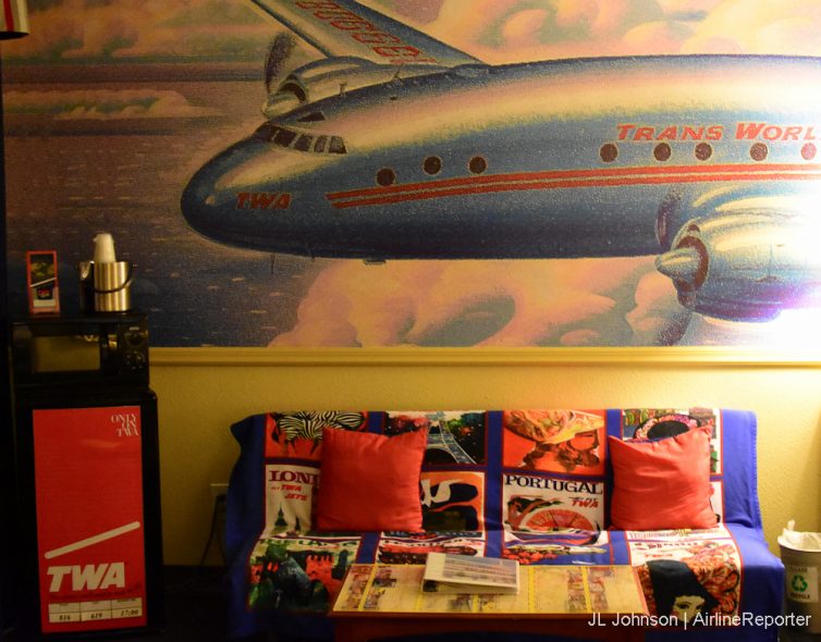 TWA couch, refrigerator and fact-book, oh my! 