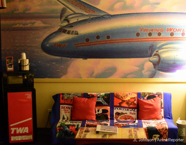 TWA couch, refrigerator and fact-book, oh my!