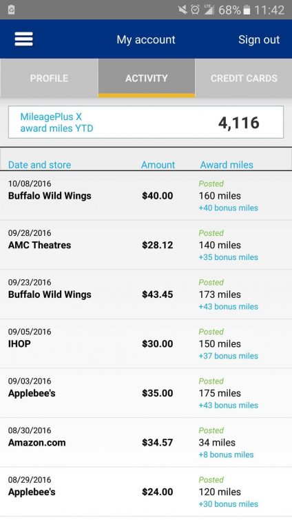 MileagePlus X showing 25% earning bonus for having a United branded Chase card linked. - Image: Scott Kagarice