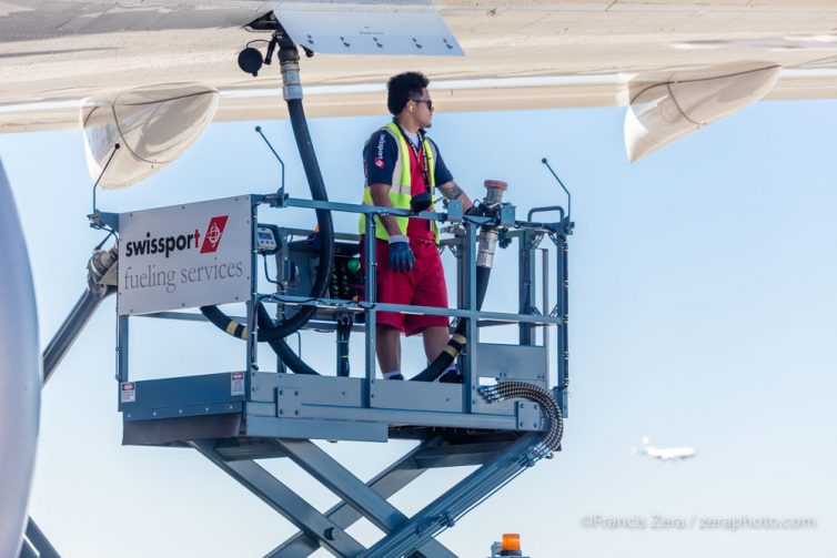 Refueling the jet for the return flight to Shenzen.