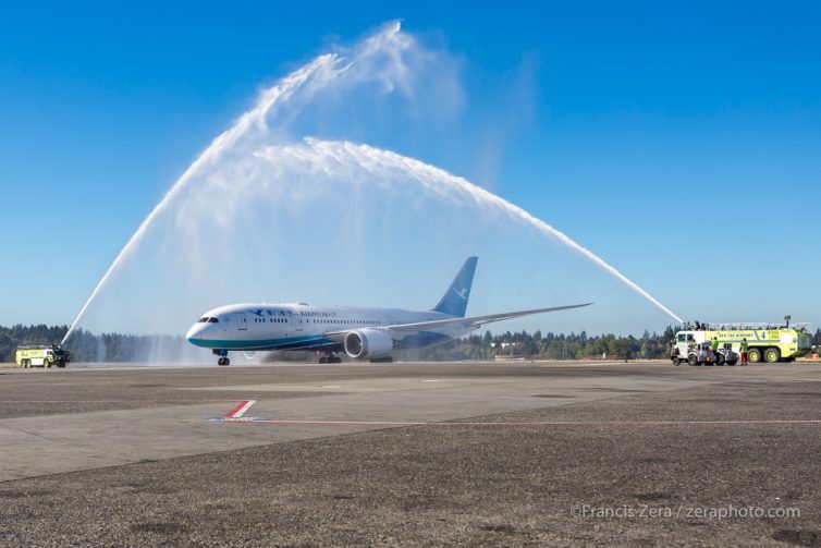 The traditional water-cannon salute is always a treat to watch.