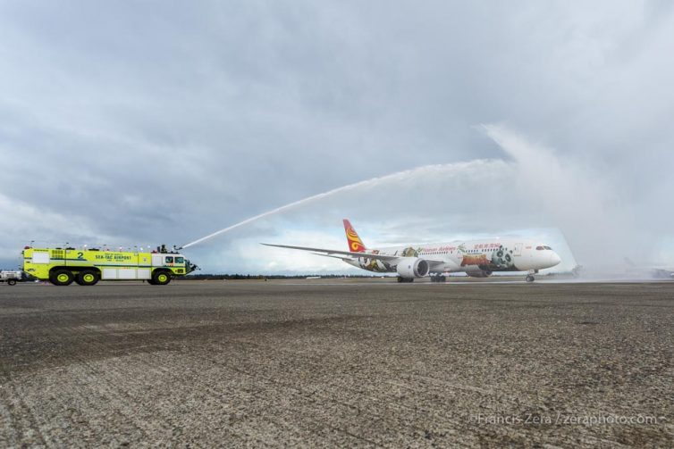 A water-cannon salute never goes out of style